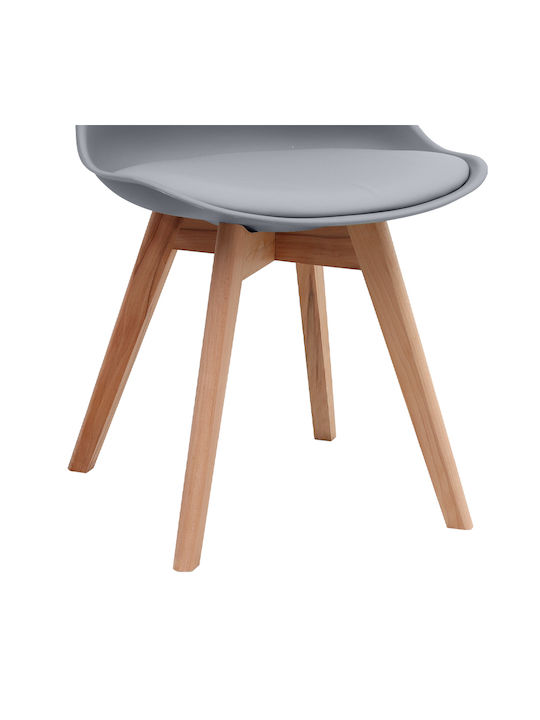 Viva Dining Room Polypropylene Chair Grey - Natural 48.5x54x80cm