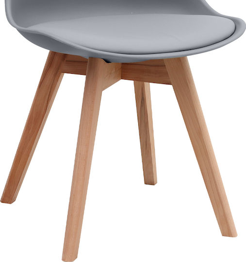 Viva Dining Room Polypropylene Chair Grey - Natural 48.5x54x80cm