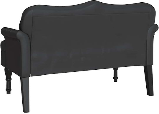 Двуместен Диван Изкуствена кожа Черно 120.5x65x75см.