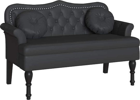 Двуместен Диван Изкуствена кожа Черно 120.5x65x75см.