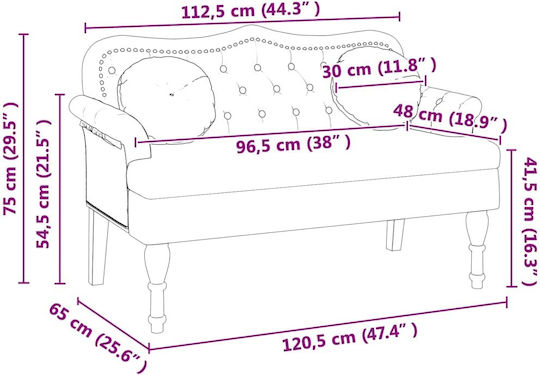 Two-Seater Couch Artificial Leather Cappuccino with Decorative Pillows 120.5x65x75 cm 42019283