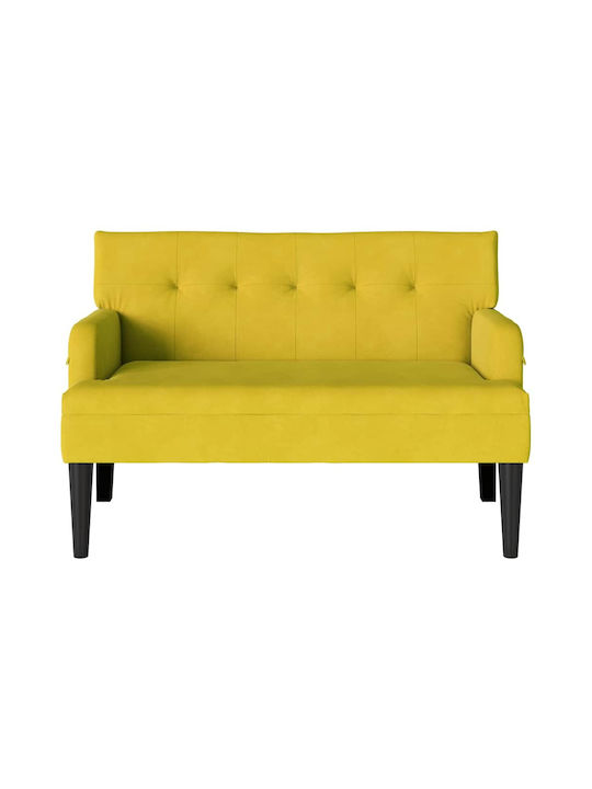 Canapea Cu Două Locuri Din Catifea Galbenă 112x65.5x75cm