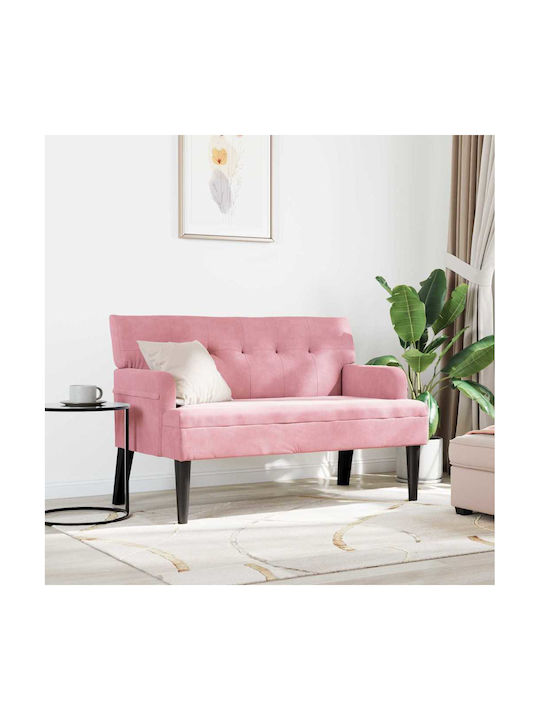 Canapea Cu Două Locuri Din Catifea Roz 112x65.5x75cm