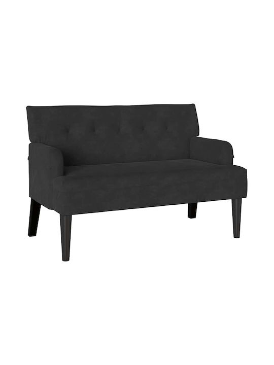 Doppelsitzer Sofa Samt Schwarz 112x65,5x75cm