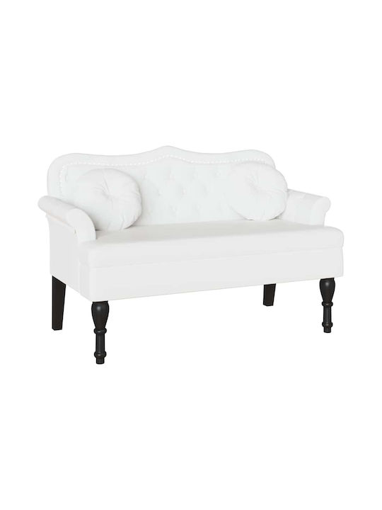 Διθέσιος Καναπές Δερματίνη Λευκό 120.5x65x75εκ.