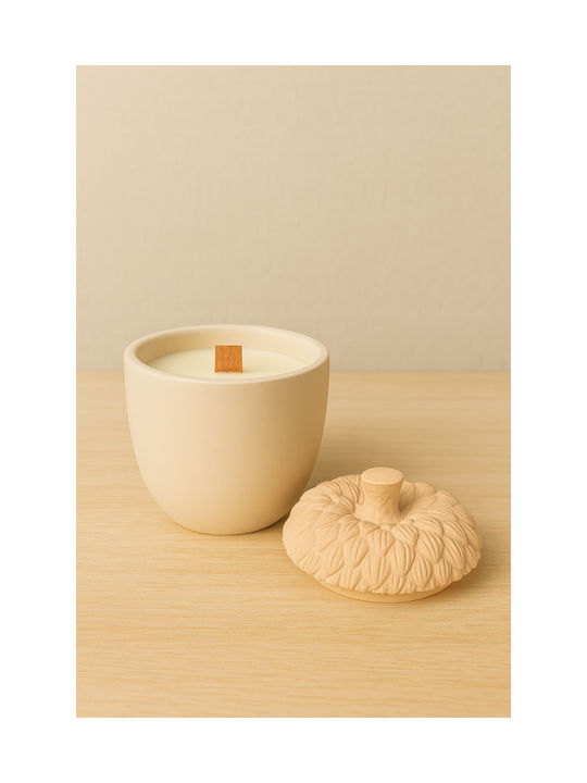 Handmade Aromatic Soy Candle in Handmade Oak-Shaped Jar 10x11cm 500g