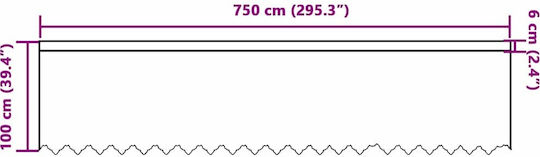 vidaXL Κουρτίνα Παραθύρου με Τιράντες Λευκή 750x100εκ.