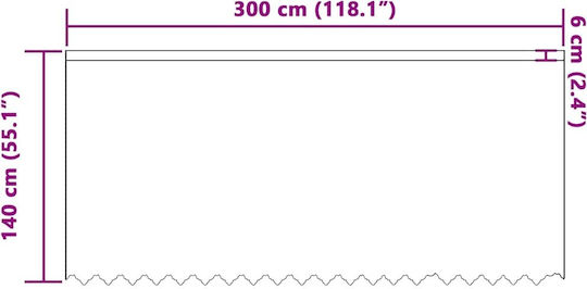 vidaXL Vorhang für Fenster mit oberen Registern Weiß 300x140cm