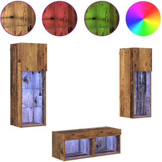 Σύνθετο Σαλονιού Artisan Oak με Φωτισμό Μ40xΒ30xΥ30εκ.