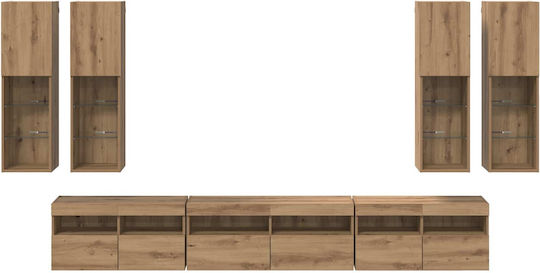 Животно помещение ТВ единица Дъб Artisan с Осветление Д30.5xШ30xВ104бр