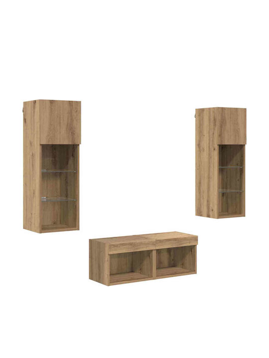 Wohnzimmer TV-Einheit Black Beech mit Beleuchtung L40xB30xH30cm