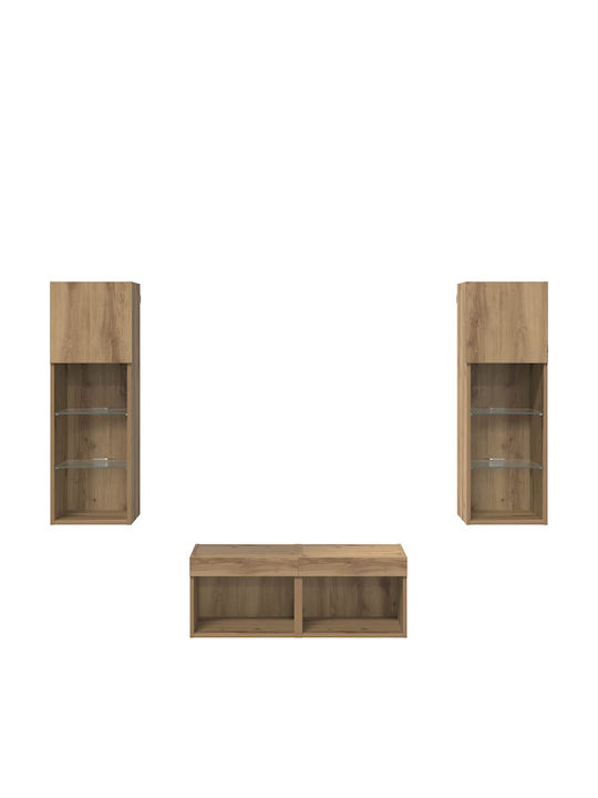 Wohnzimmer TV-Einheit Black Beech mit Beleuchtung L40xB30xH30cm