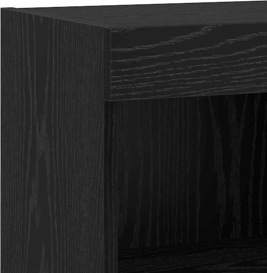 Living Room TV Unit with Showcase & Lighting Black Beech L30xW28.5xH30cm