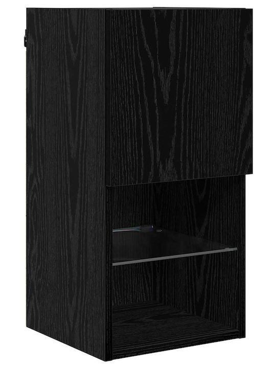 Wohnzimmer TV-Einheit Black Beech mit Vitrine & Beleuchtung L30xB28.5xH30cm
