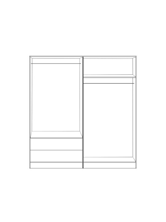 Четири врати Гардероб Sonoma Set Sonama 160x42x181см