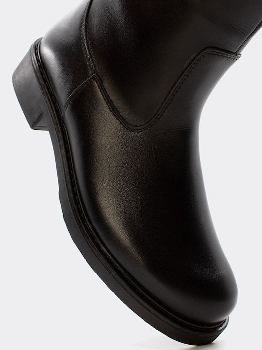 Anatomic Leather Riding Boots with Rubber / Zipper Black