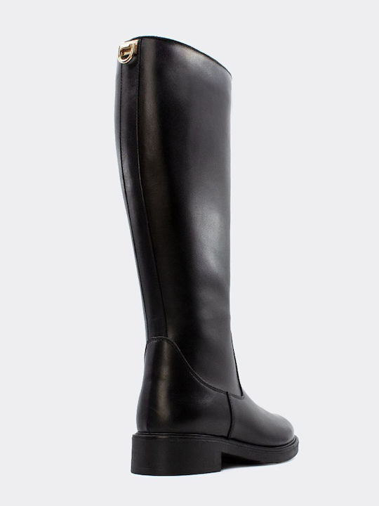 Anatomic Leather Riding Boots with Rubber / Zipper Black