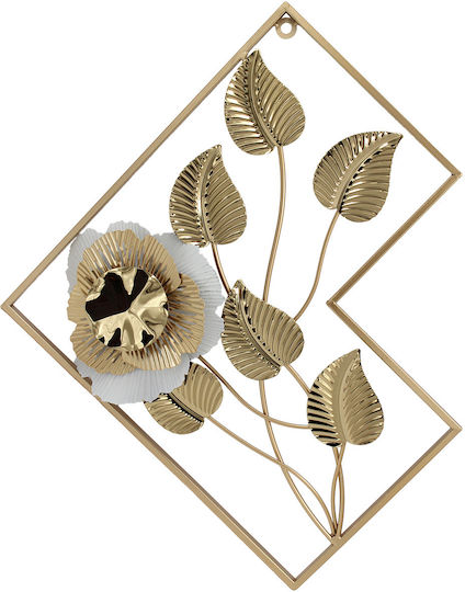 Keskor Wanddekoration Gold aus Metall 123x5x56cm