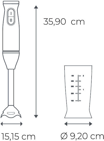 Aiwa Aiwa Hand Blender with Inox Rod 600W White