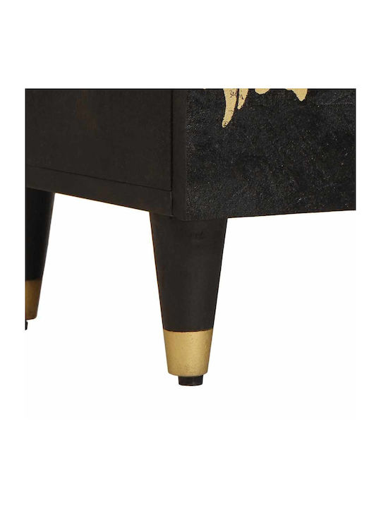 Comoda pentru Dormitor din Lemn Masiv Negru 40x33x75buc
