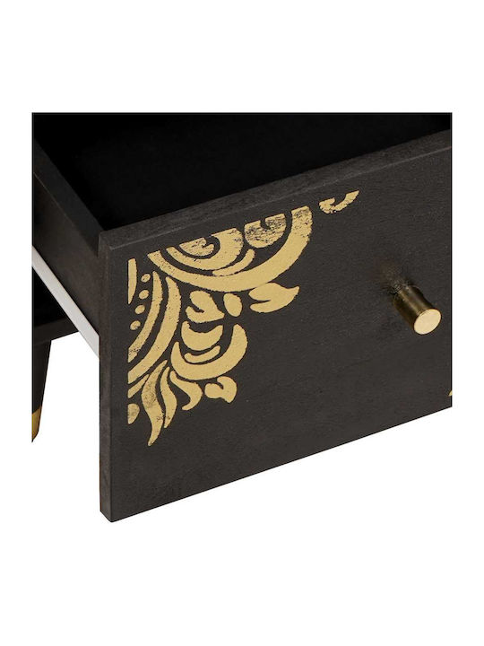 Comoda pentru Dormitor din Lemn Masiv Negru 40x33x75buc