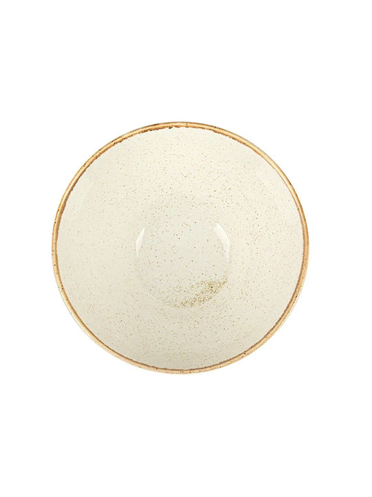 Porland Dip Serving Bowl Round made of Porcelain Beige with Diameter 16cm