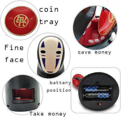 Piggy Bank Children's Money Box Plastic Black
