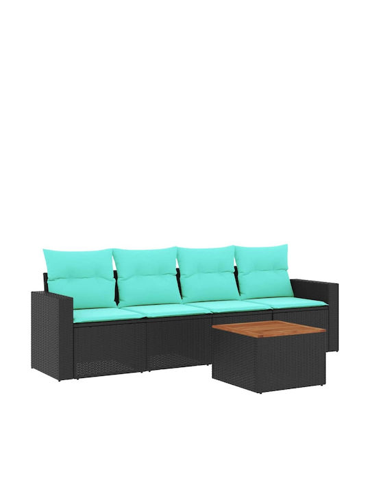 Canapea Cu Patru Locuri De Exterior Din Rattan Cu Perne 55x55x69cm