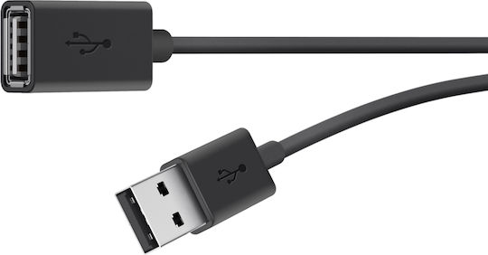 Belkin USB 2.0 Кабел USB-A мъжки - USB-A женски Черен 1.8м F3U153BT1.8M