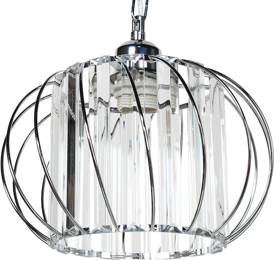 Keskor Pendant Light Silver with Socket E27 25x25x15cm
