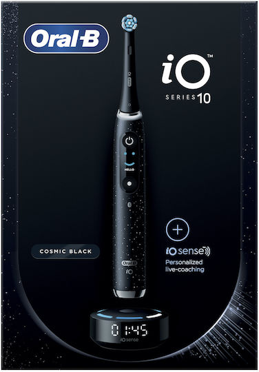 Oral-B iO Series 10 Electric Toothbrush with Timer, Pressure Sensor, and Travel Case Cosmic Black