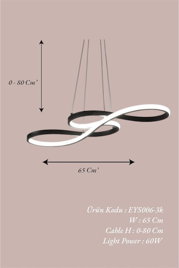 Epiplo-Fos Pendant Light Black 65x35x80cm