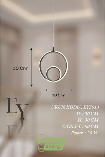 Epiplo-Fos Κρεμαστό Φωτιστικό Μαύρο LED 30x30x80εκ.