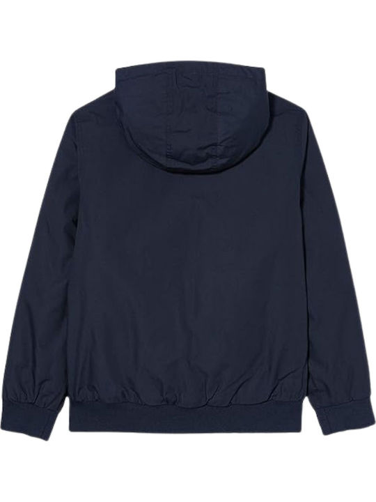 Αδιάβροχο Παιδικό Casual Μπουφάν με Κουκούλα Navy Μπλε
