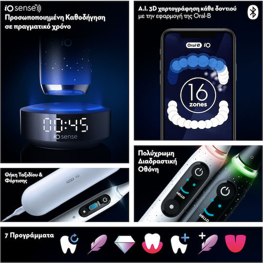 Oral-B iO Series 10 Electric Toothbrush with Timer, Pressure Sensor, and Travel Case Cosmic Black