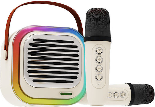 ATC Ηχείο Karaoke με Ασύρματα Μικρόφωνα και Εφέ Φωτισμού ATC-12 ATC20.001.0014 Λευκό