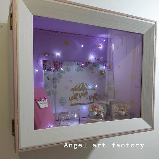 Cutie de Perete pentru Coroană de Nuntă Dreptunghiulară Lemnoasă Maro 40x50εκ.