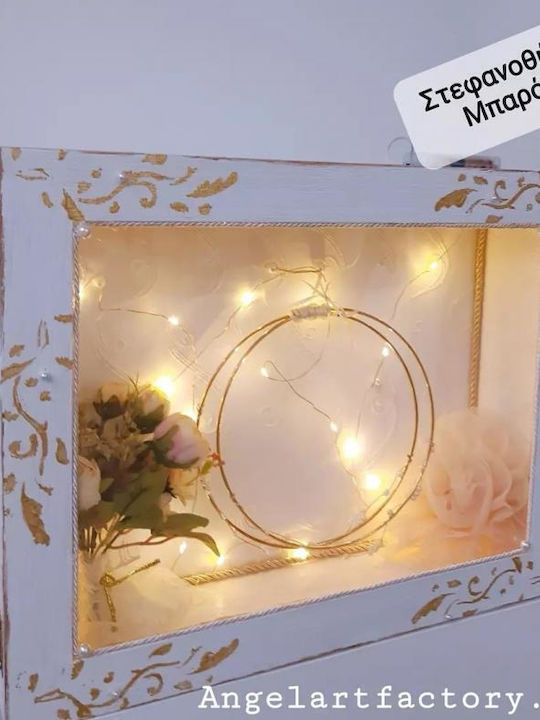 Wall-Mounted Rectangle Wedding Crown Case / Photo Frame Wooden Brown 30x40cm