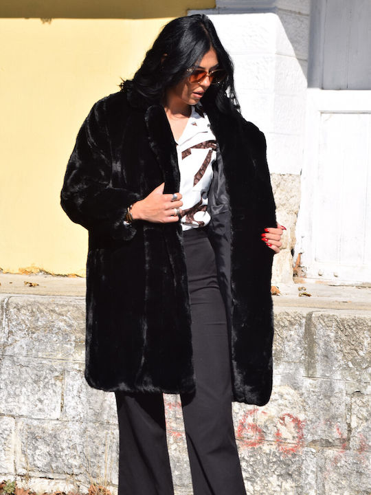 Scurtă Blană de damă Negru