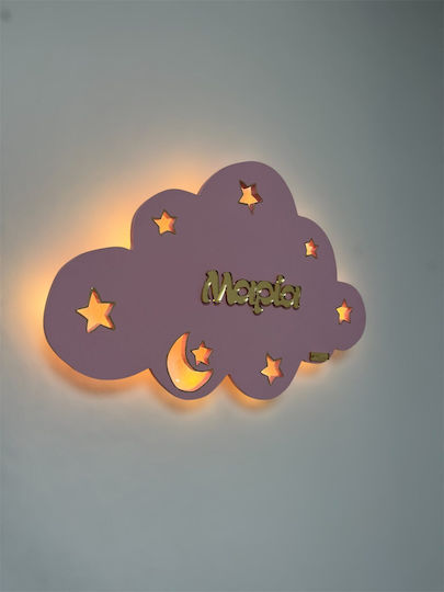 Wooden Kids Wall Light Cloud