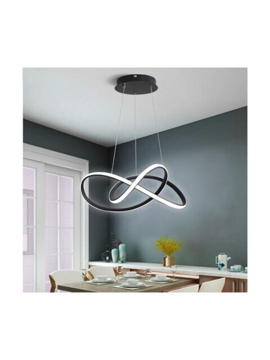 Powertech Κρεμαστό Φωτιστικό Μαύρο LED με Φυσικό Λευκό Φως 50x50x120εκ.