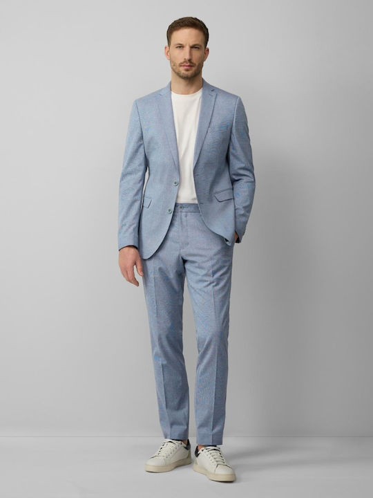 Label Παντελόνι Κοστουμιού σε Slim Εφαρμογή Light Blue