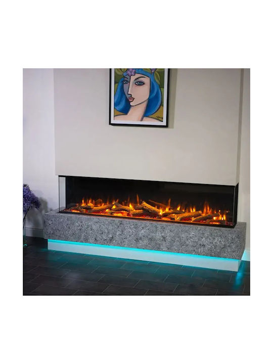 Charlton & Jenrick Irange I1800e Deep Επιτοίχιο Ηλεκτρικό Τζάκι 1500W 183x30cm Μαύρο