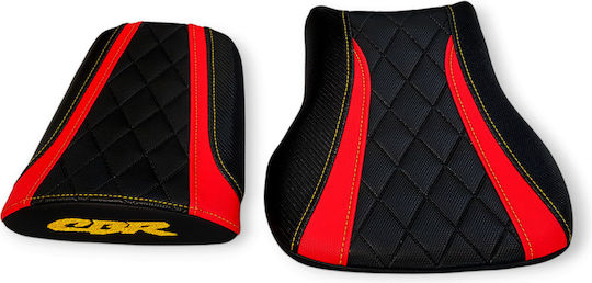 Honda Cbr600rr '03-'04 Anti-Slip Quilted Baklavato Seat Cover Yellow Stitches Logo