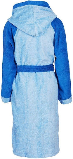 Dimcol Kids Hooded Bathrobe Happy Smile Silk - Blue