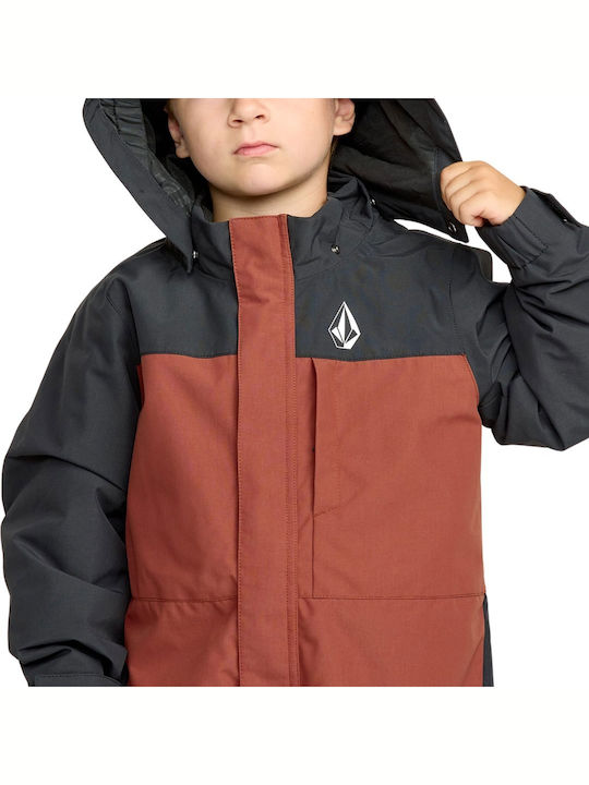 Volcom II0452600-HEN Παιδική Ολόσωμη Φόρμα Σκι & Snowboard Καφέ