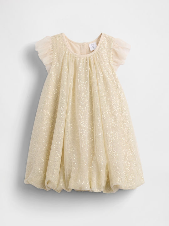 Mädchenkleid Kurzärmelig mit Pailletten Light Tundra