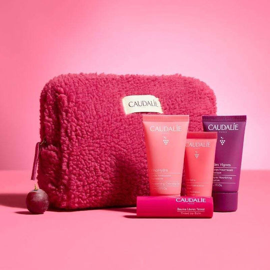 Caudalie Your Hydration Ritual Winter Pouch Travel Set for Moisturizing 4 Pieces