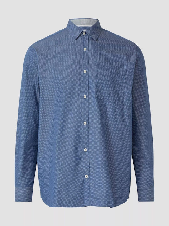 Cu mânecă lungă Bumbac Cămașă Cu buline Dark Blue