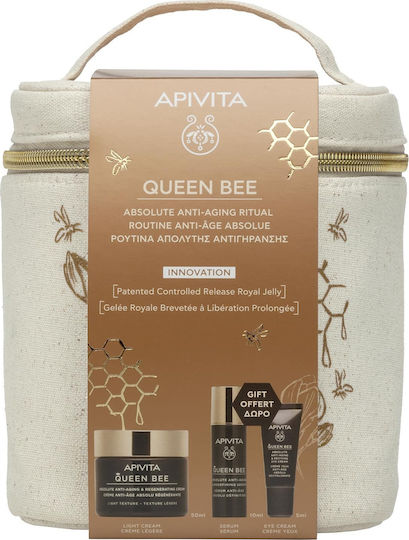 Apivita Queen Bee Skin Care Set for Αnti-ageing, Moisturizing & Firming 4pcs